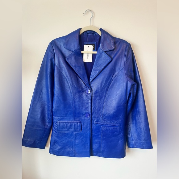 Malik’s blue Leather jacket/blazer - Picture 1 of 2